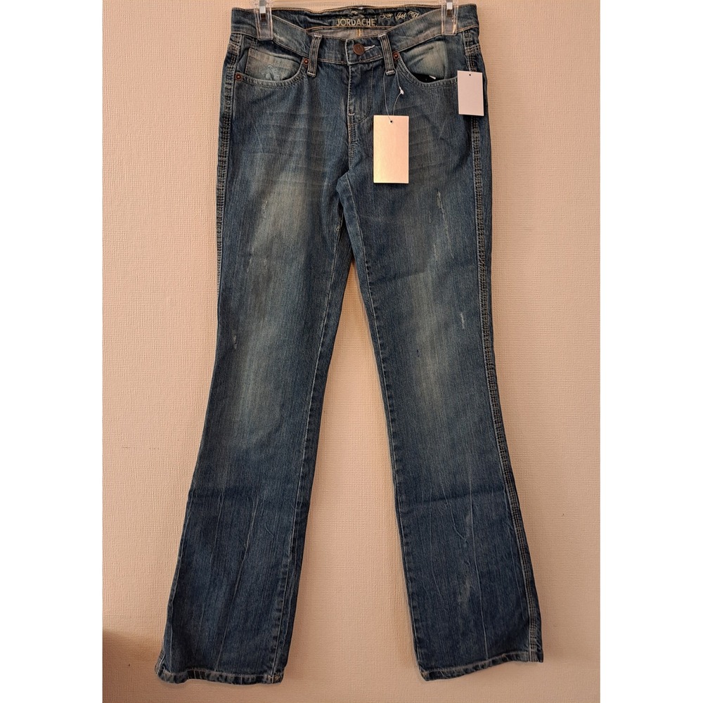 Jordache Bootcut Jeans XXS Size 0 - 25" Indigo NWT Low Rise Embroidered 1429-442